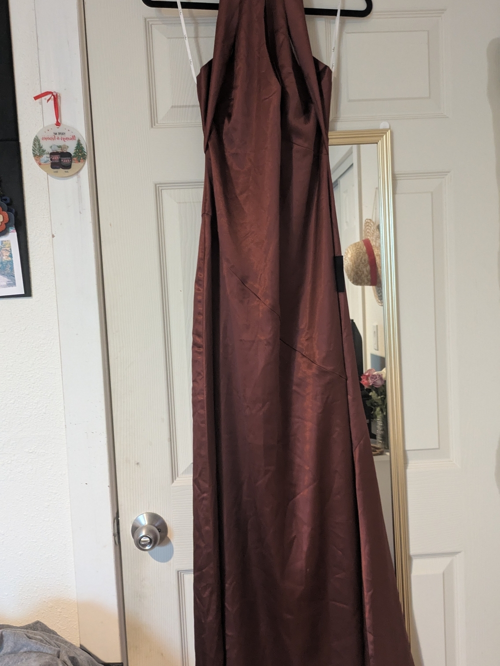Brown Formal Dress With Criss Cross Back